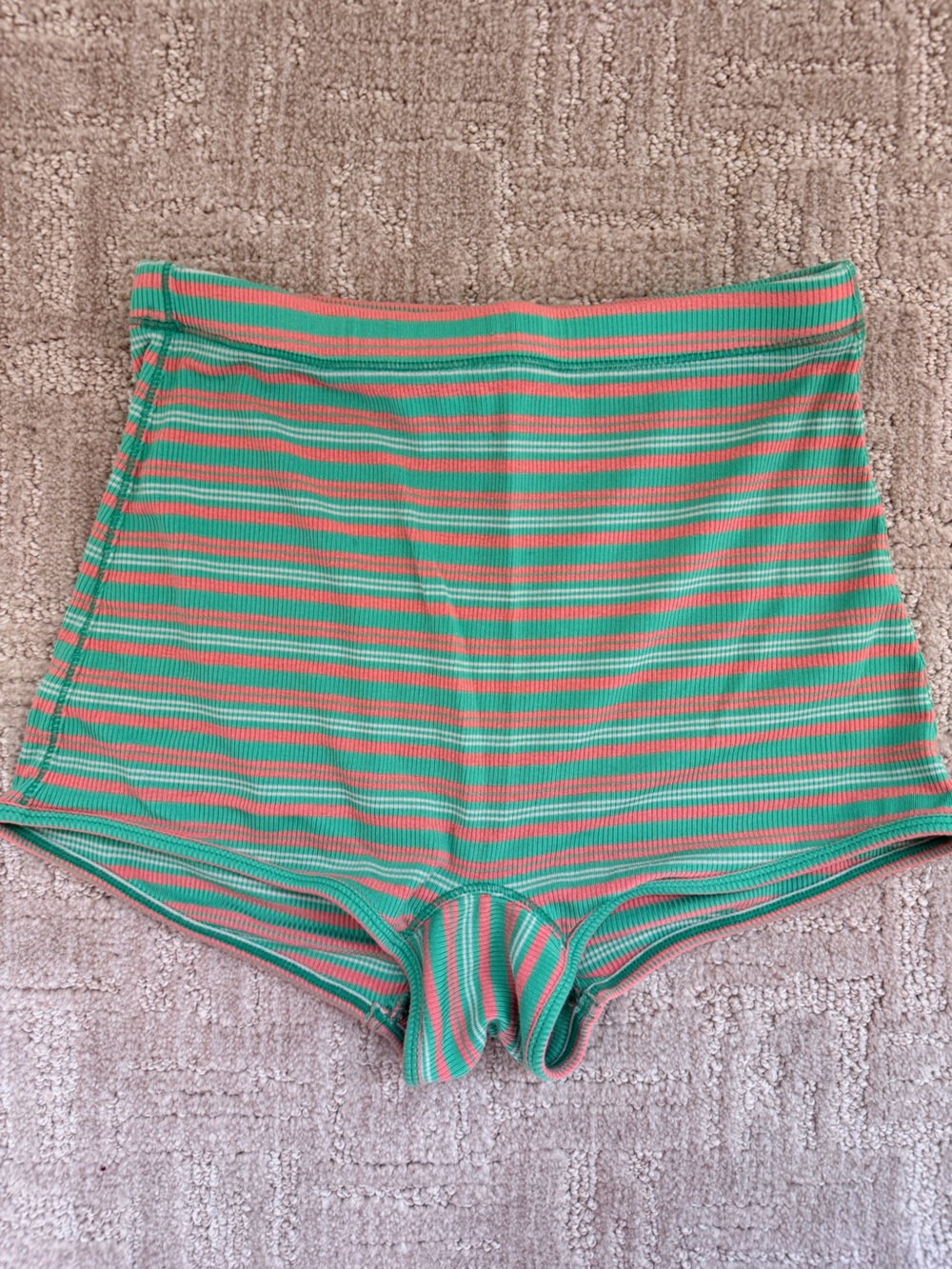 Free People Striped High Waisted Sleep Shorts